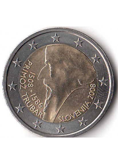 2008 - 2 Euro SLOVENIA 5º centenario della nascita di Primož Trubar Fdc
